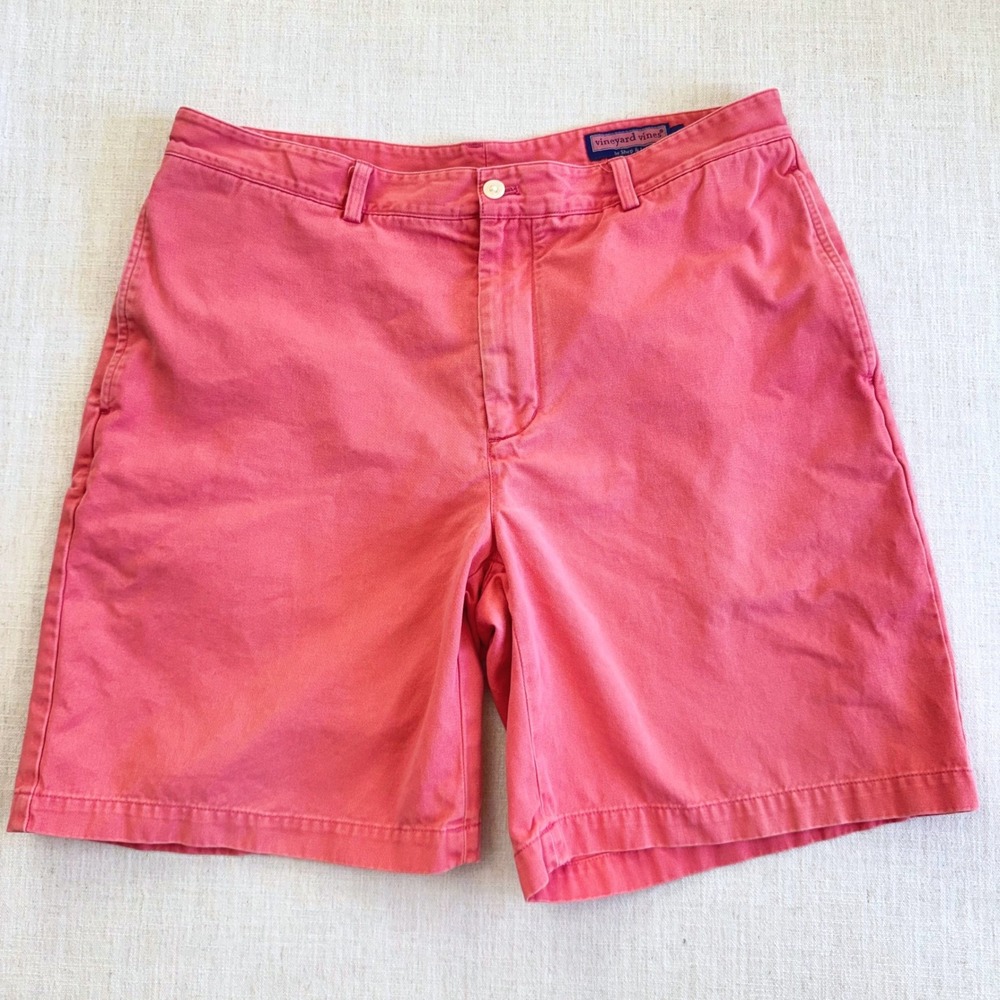 Vineyard Vines Club Short Mens 36 Coral Pink Salmon Cotton Twill Chino Shorts